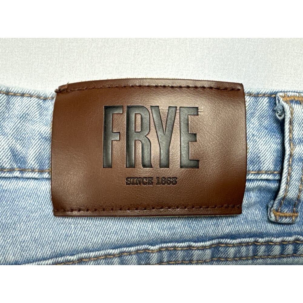 Frye Denim Women's Cuffed Crop Straight Blue Denim Jeans -‎ Size 16/34 (35x29) - Picture 3 of 7